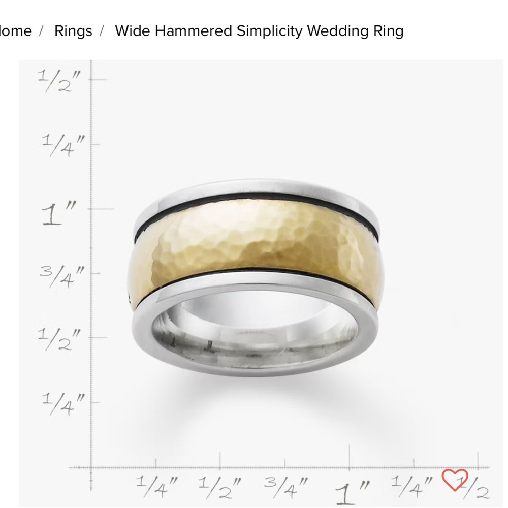 James Avery Gold and Silver Hammered Wedding Ring. Size 6.